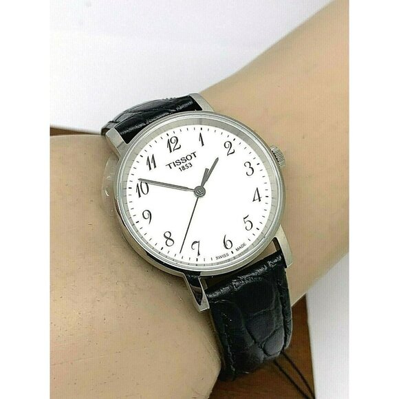 Tissot Women's Watch Swiss Quartz Silver Dial 30mm Black Leather T1092101603200 - Picture 5 of 13